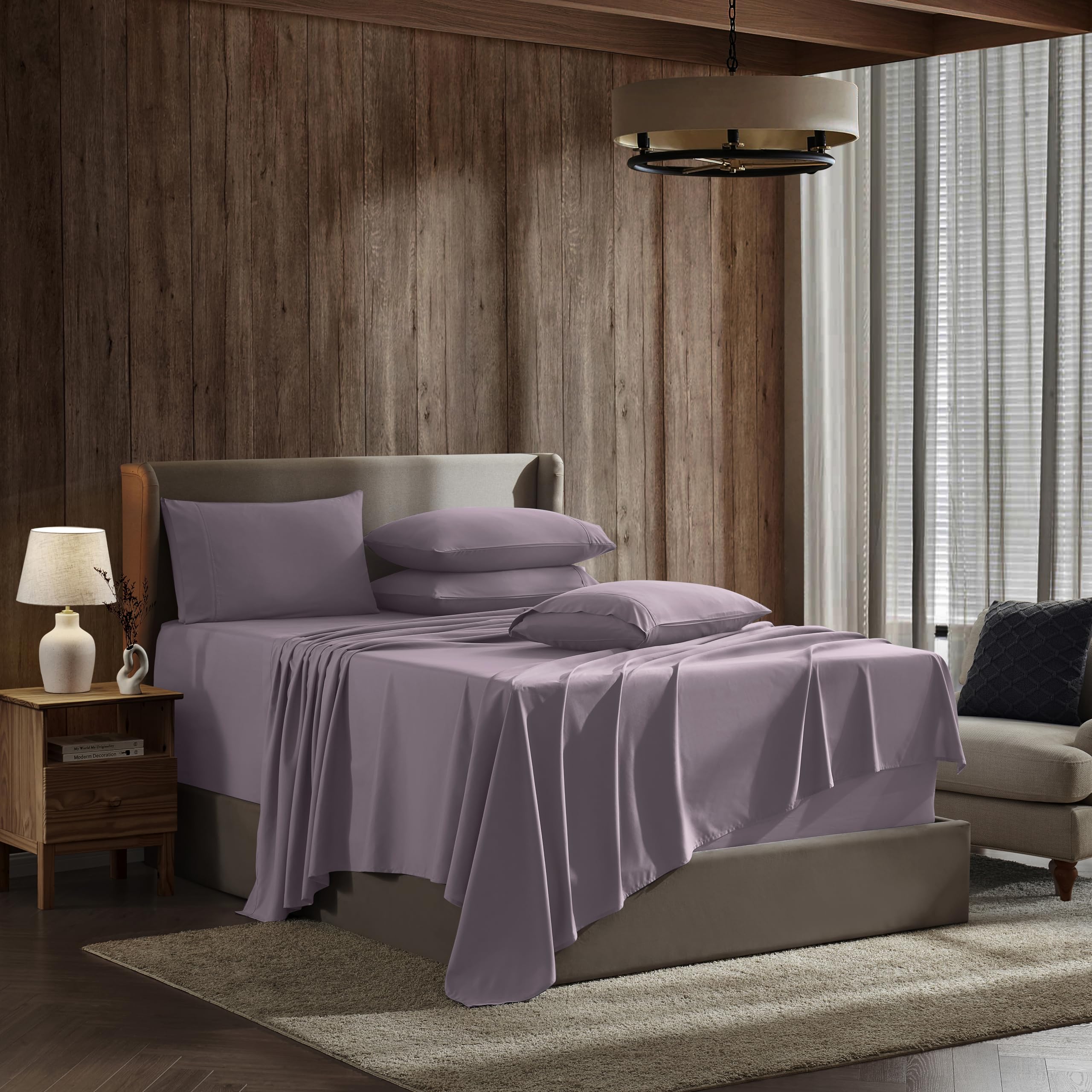 Extra Deep Pocket Queen Sheets Set - 6 Pc Soft Microfiber Queen Sheets Deep Pocket - Fade Resistant Bedding Sheets & Pillowcases