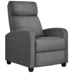 Yaheetech Fabric Recliner Chair Sofa Ergonomic Adjustable Single Sofa With Thicker Seat Cushion Modern Home Theater Seating For Living Room Matte Grey