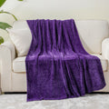 BATTILO HOME Chenille Knitted Throw Blanket for Couch, Decorative Cozy Dark Purple Throw Blanket for Bed Sofa Outdoor, Super Sof