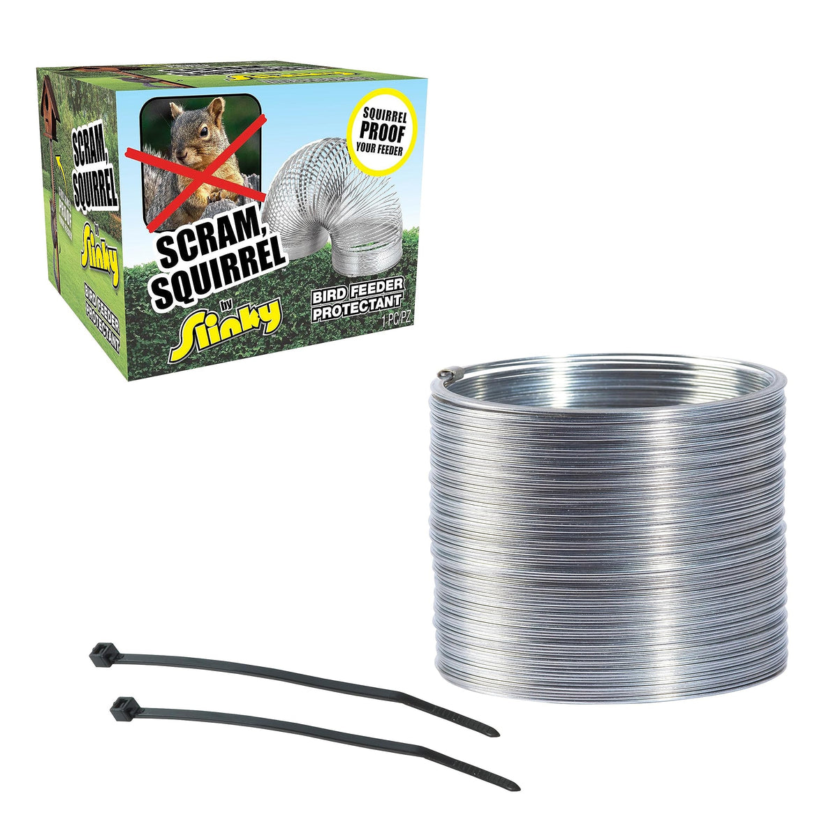 Just Play Scram, Squirrel By Slinky, Squirrel-Proof Bird Feeder Accessory That Guards Bird Seed, Kids Toys For Ages 5 Up By Just