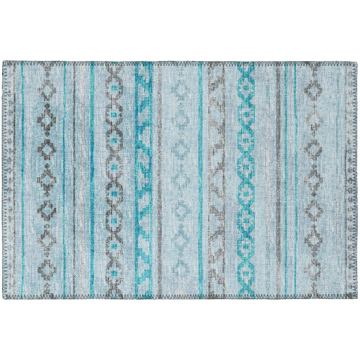 Sedona Sn10 Blue Bohemian Rug Rectangle 3' X 5'