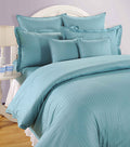 Swayam Sonata Classic Plain Satin Cotton Double Comforter  Blue