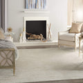 Nourison Essentials Indoor/Outdoor Ivory Beige 7' X 10' Area-Rug,Easy-Cleaning, Non Shedding, Bed Room, Living Room, Dining Room