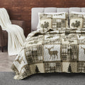 Great Bay Home Lodge Bedspread King Size Quilt With 2 Shams. Cabin 3-Piece Reversible All Season Quilt Set. Rustic Quilt Coverle