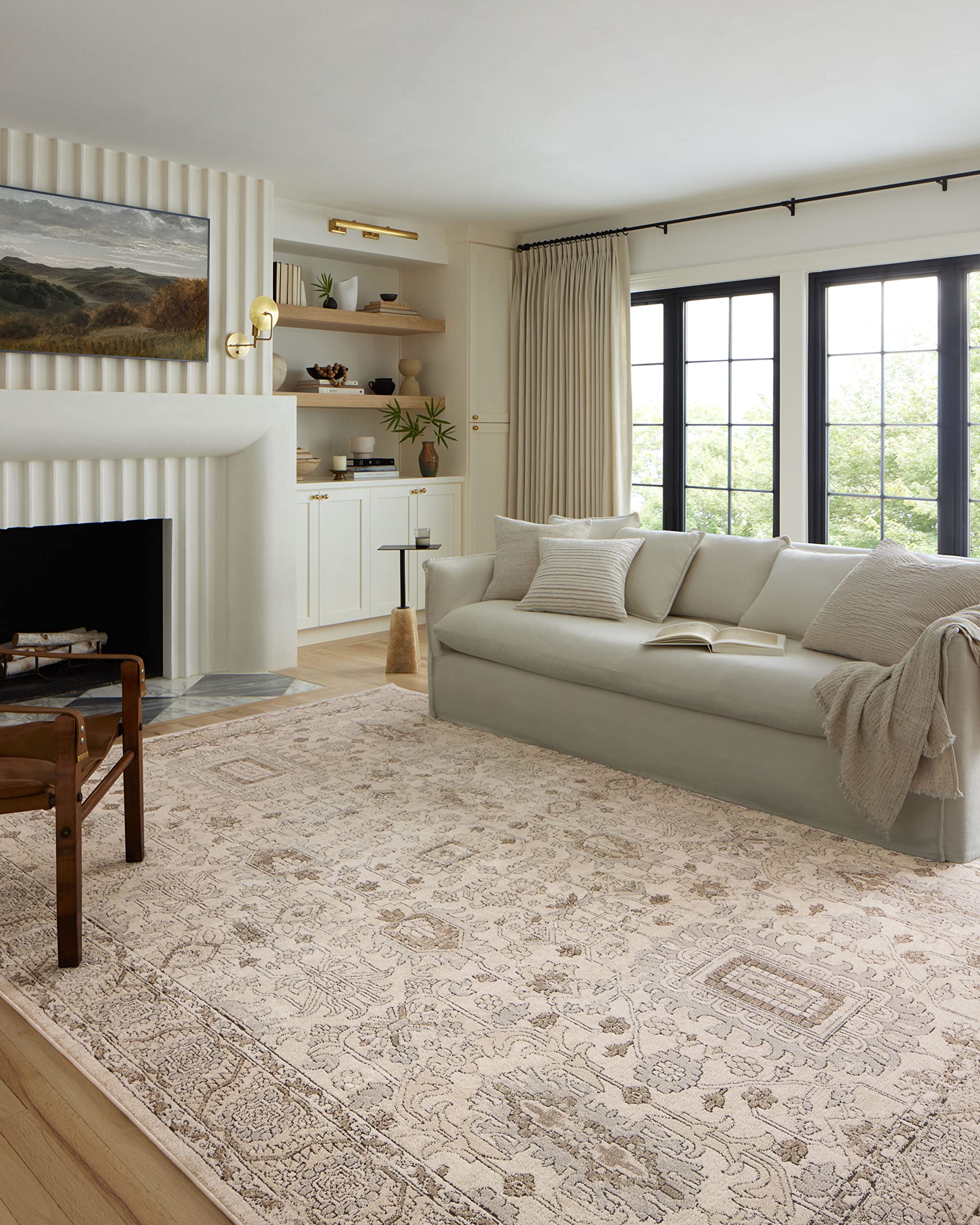 Loloi Teagan Collection 2-8 x 10-6 Runner Rug in Ivory/Sand - Large Area Rug, Soft Neutral Rug, High-Traffic Area Rug for Livi