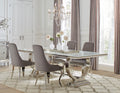 Coaster Home Furnishings Antoine 5-Piece Rectangular Dining Set In Chrome And Grey