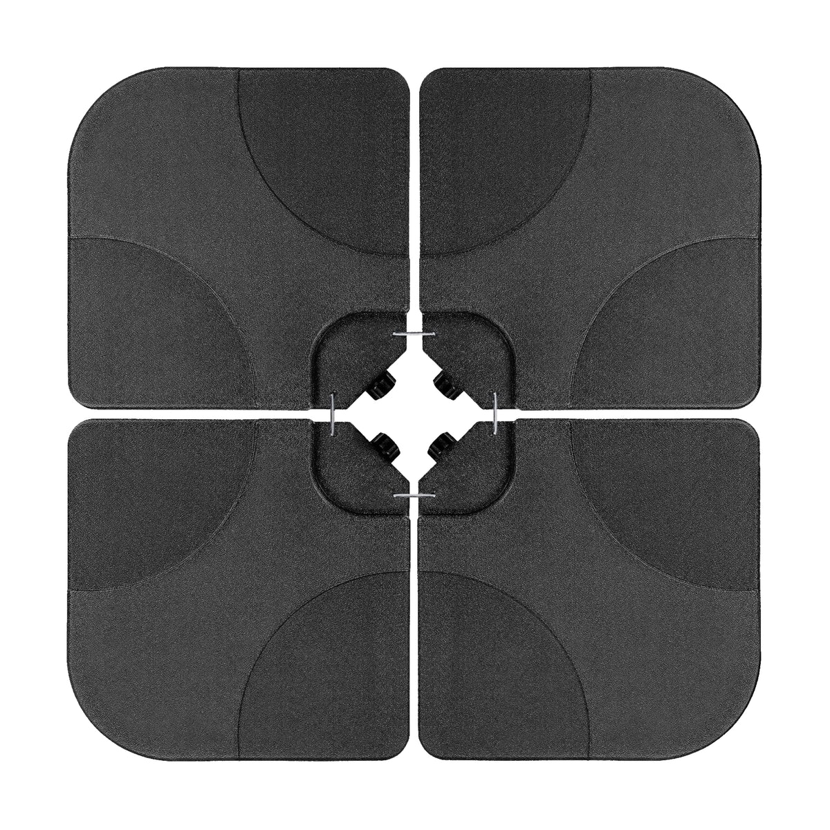 Healsmart 176Lb 4Pcs Capacity Heavy Duty Cantilever Offset Patio Umbrella Stand Square Base Plate Set With U Locking For Water O