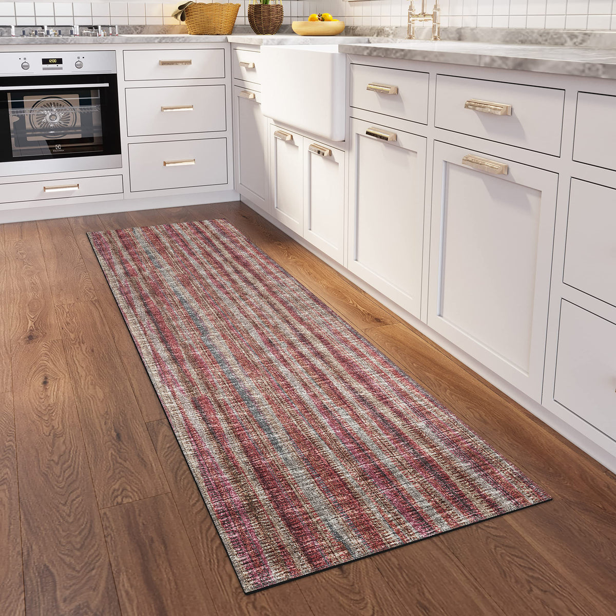 Addison Rugs Waverly 2'3&quot; X 7'6&quot; Awa31 Indoor Outdoor Hallway Runner Rug, Stain Resistant Carpet For Bathroom, Laundry Room, Easy Clean, Machine Washable, Non Shedding, Living Room, Dining Room
