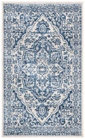 SAFAVIEH Brentwood Collection Accent Rug - 2' x 4', Navy & Light Grey, Medallion Distressed Design, Non-Shedding & Easy Care, Id