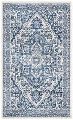 SAFAVIEH Brentwood Collection Accent Rug - 2' x 4', Navy & Light Grey, Medallion Distressed Design, Non-Shedding & Easy Care, Id