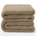 Guohaoi Knitted Weighted Blanket(Beige 50''x60'' 5lbs),Home D  cor Cooling Throw Blanket for Hot Sleepers,Hand Made Chunky Knit 
