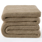 Guohaoi Knitted Weighted Blanket(Beige 50''x60'' 5lbs),Home D  cor Cooling Throw Blanket for Hot Sleepers,Hand Made Chunky Knit 