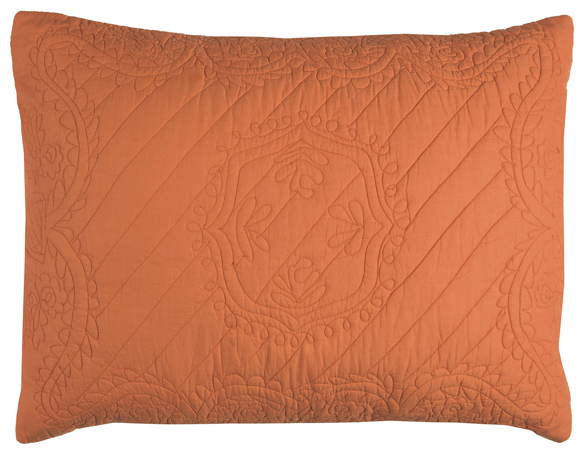 Rizzy Home | BT1791 | Standard Sham | 20&quot;x26&quot; Orange Floral