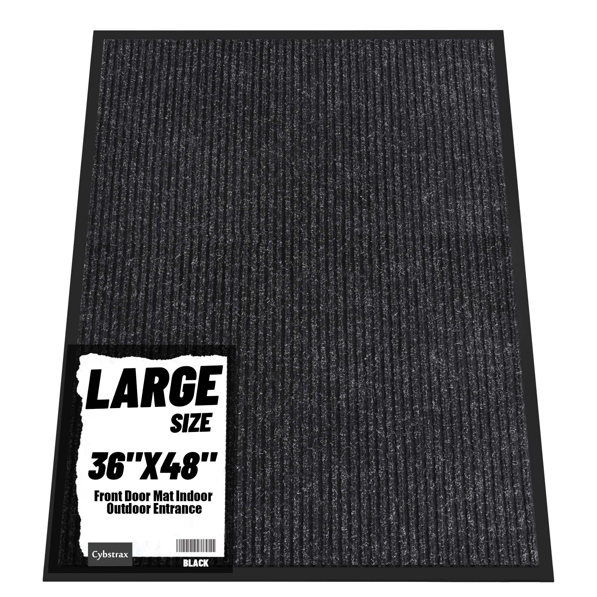 Front Door Mat Indoor Outdoor Entrance, 36 x 48 All-Season Heavy Duty Waterproof Doormat, Non-Slip Absorbent Entryway Mat, Easy 