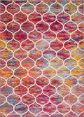 Unique Loom Trellis Frieze Collection Area Rug - Rounded (8' x 11', Multi/ Black)