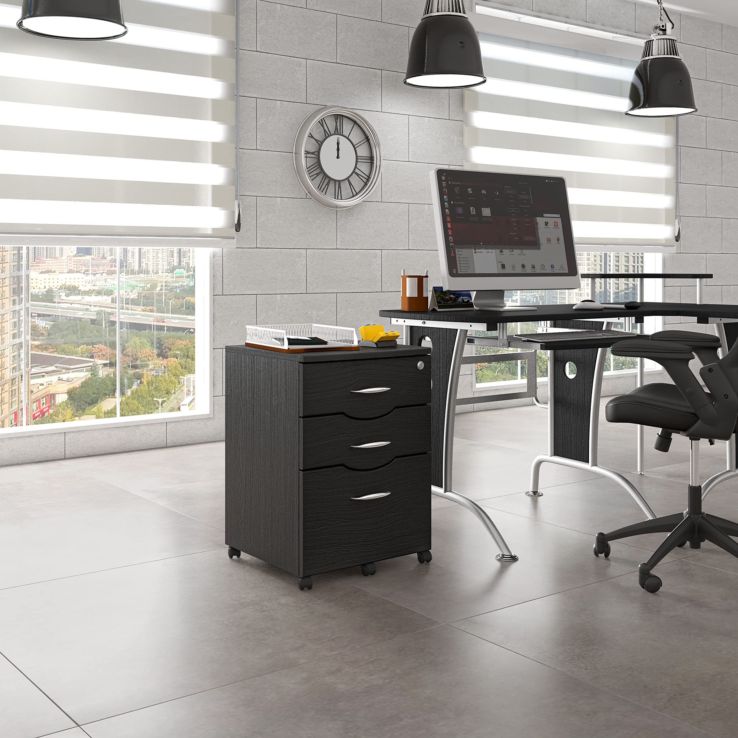 Techni Mobili Rolling Storage And File Cabinet, Espresso