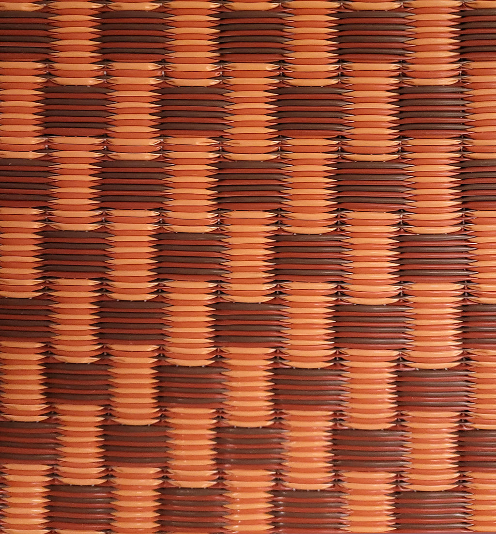 Mad Mats Geometric Outdoor Rug, Reversible Plastic Mat (6' X 9', Basket Weave - Brown Oxide)