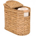 Wicker Toilet Paper Storage Basket with Lid for 4 Rolls,Natural
