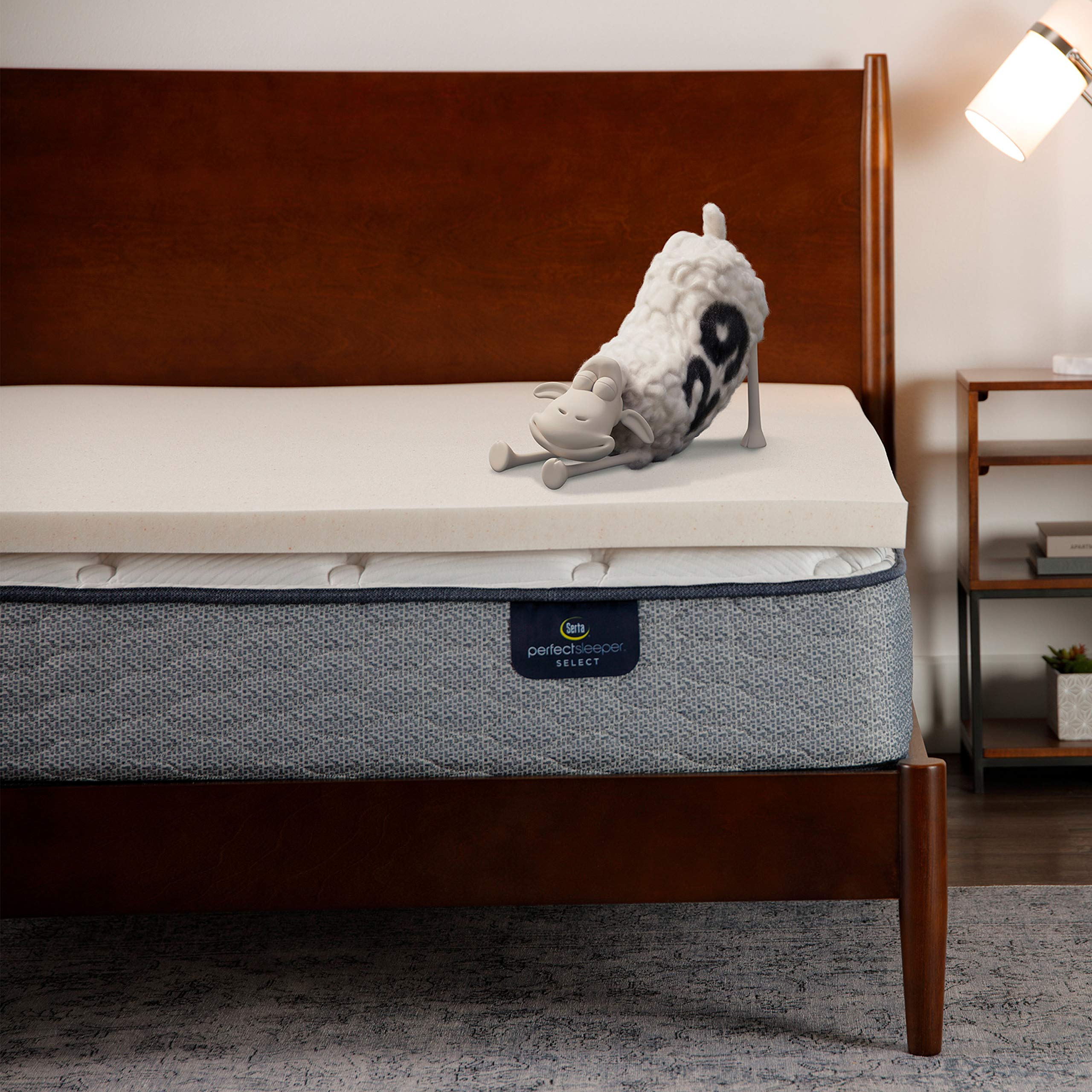 Serta Coppergel Cooling, Pressure-Relieving Memory Foam Mattress Topper, 2 Inch, California King