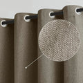 Treatmentex Coffee-Brown Linen Blackout Curtains For Bedroom Guest Room Dorm 52'X63' 2Panels Thick Total Full Blackout Window