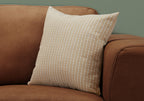 Monarch Specialties 9228, 18 X 18 Square, Insert Included, Decorative Throw, Accent, Sofa, Couch, Bedroom, Polyester, Hypoallergenic, Brown, Modern Pillow 18'X 18' Light Dark Taupe Abstract Dot 1Pc