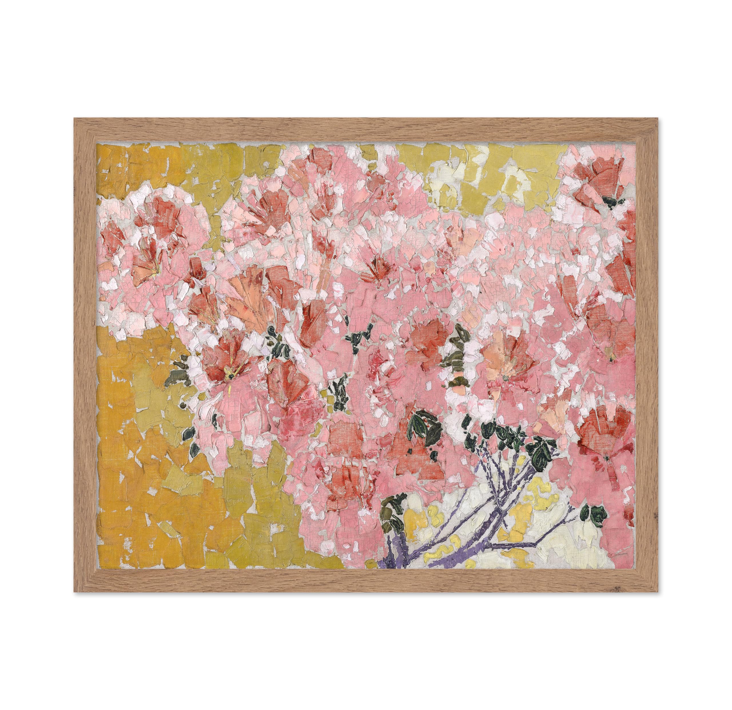 Poster Master Vintage Botanical Poster - Retro Floral Print - Gift for Artist, Florist - Pink Flowers, Spring Azaleas, Blossoms,