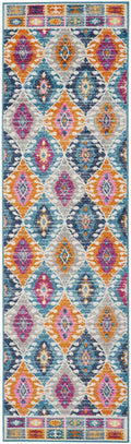 2 x 8 Multicolor Ogee Pattern Runner Rug