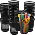 Henoyso 36 Pack Mesh Pencil Holder Wire Mesh Pen Cup Black Pen Holder For Desk Metal Pen Organizer Pencil Cup Marker Holder Make