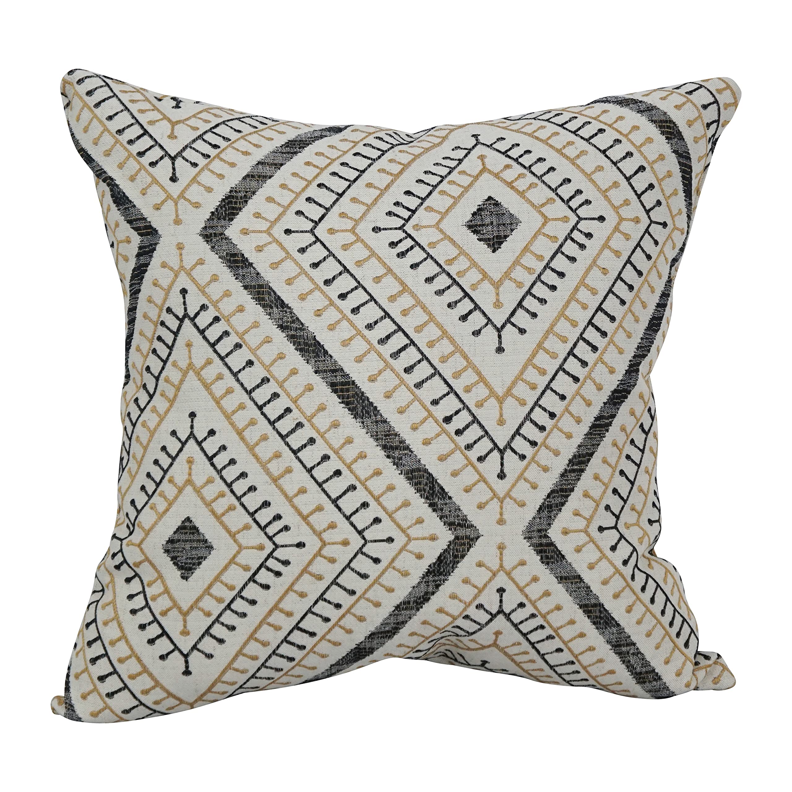 Blazing Needles Square Jacquard Throw Pillow, 17", Tupelo Sahara