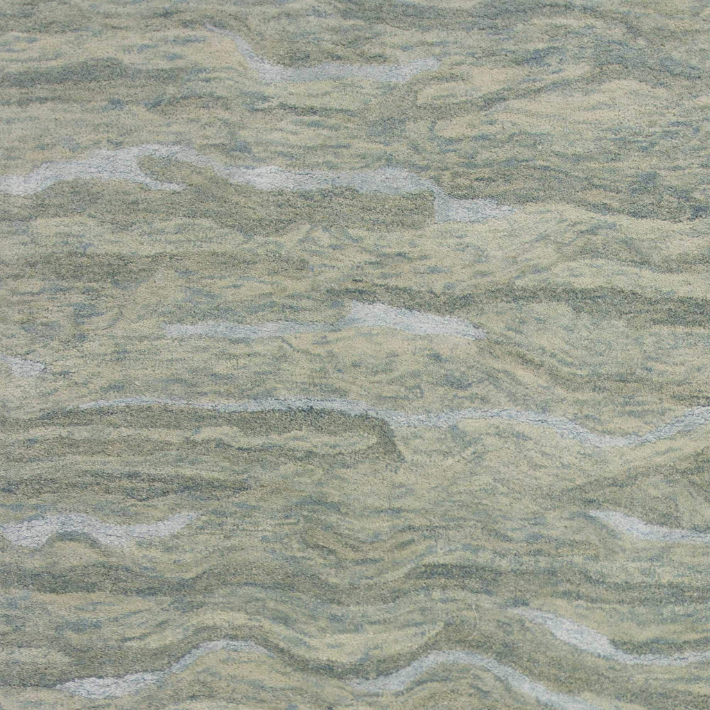 HomeRoots 3'X5' Seafoam Blue Hand Tufted Abstract Indoor Area Rug