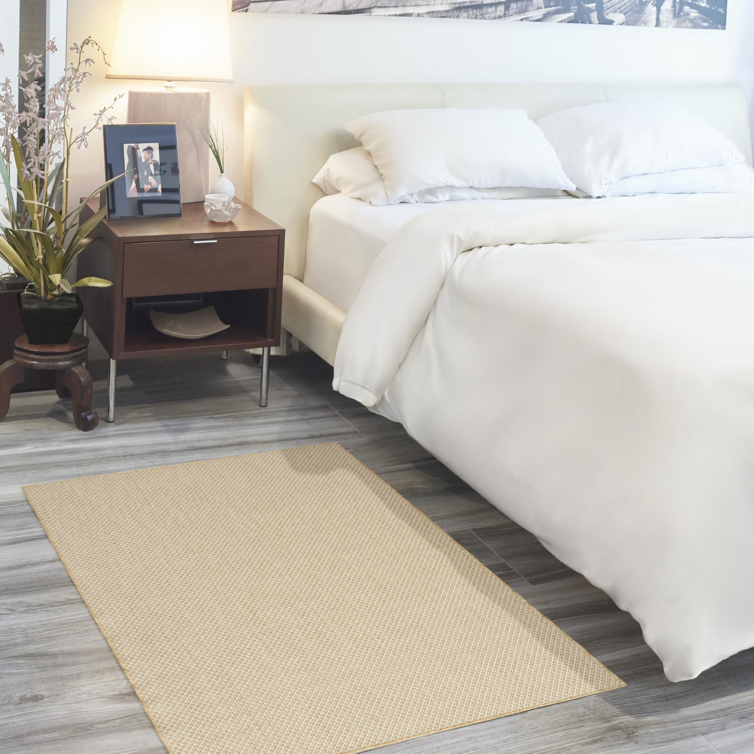 Nourison Courtyard Natural 2 x 3 Area Rug - Easy Clean, Non Shedding, Bed Room, Living Room, Dining Room, Kitchen (2 x 3)