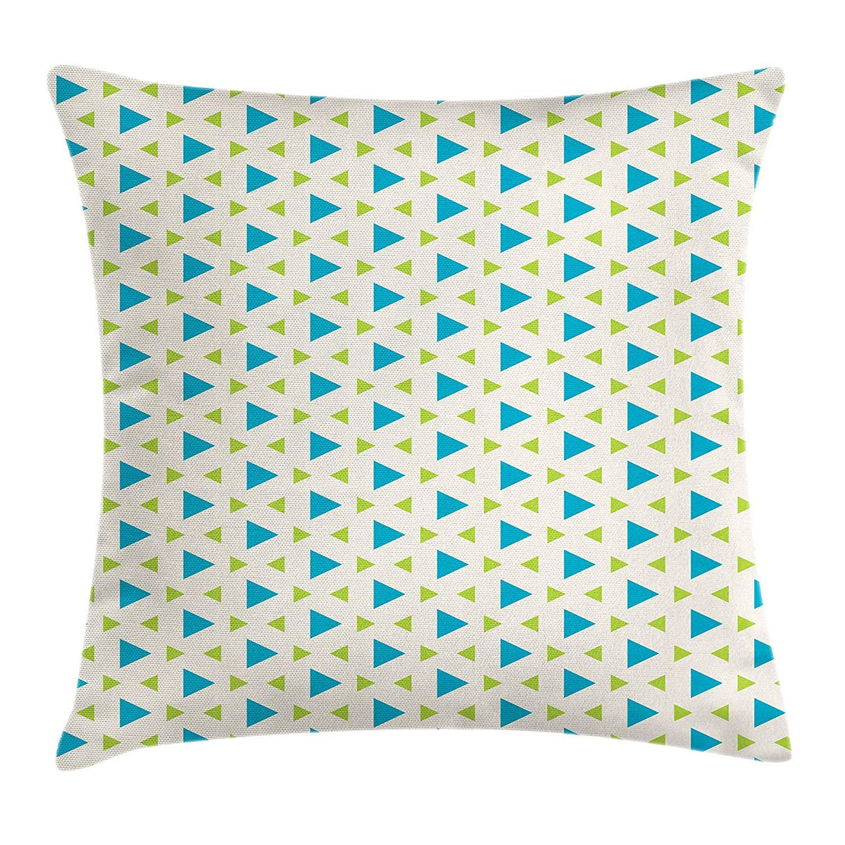 Kodiak Furniture Rdsfhsp Blue Green Retro Style Hipster Geometric Design Big and Small Triangles Flax Cushion Throw Pillow Cover/Case for Sofa Car Bedroom Etc Or Gifts Cotton 24x24 in