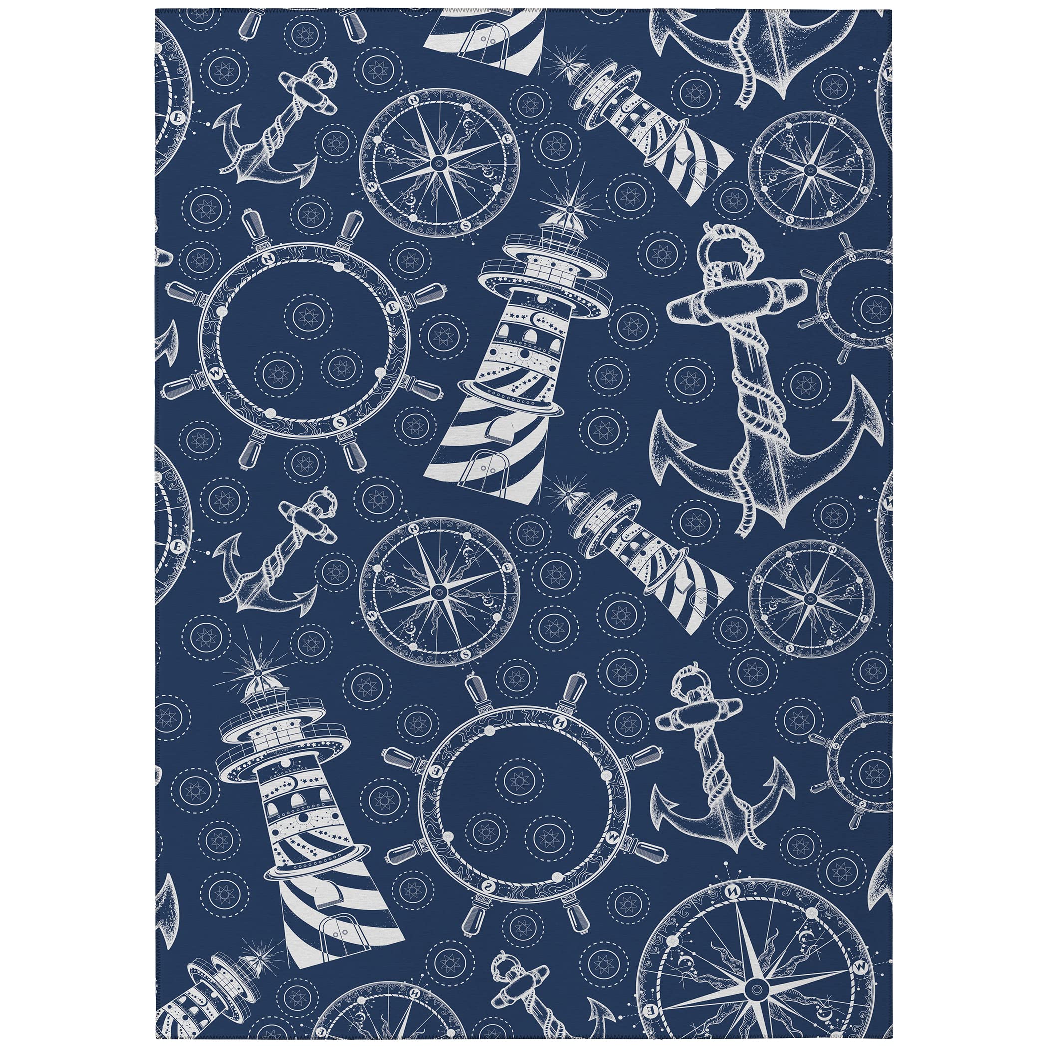 Addison Rugs Harpswell Ahp39 Blue 10' X 14' Indoor Outdoor Rug, Easy Clean, Machine Washable, Non Shedding, Bedroom, Living Room, Dining Room, Kitchen, Patio Rug