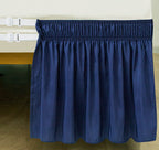 Biscaynebay Wrap Around Bed Skirts With Split Corners For Full Beds 15' Drop, Navy Elastic Dust Ruffles Easy Fit Wrinkle & Fade Resistant Silky Luxurious Fabric Solid Machine Washable