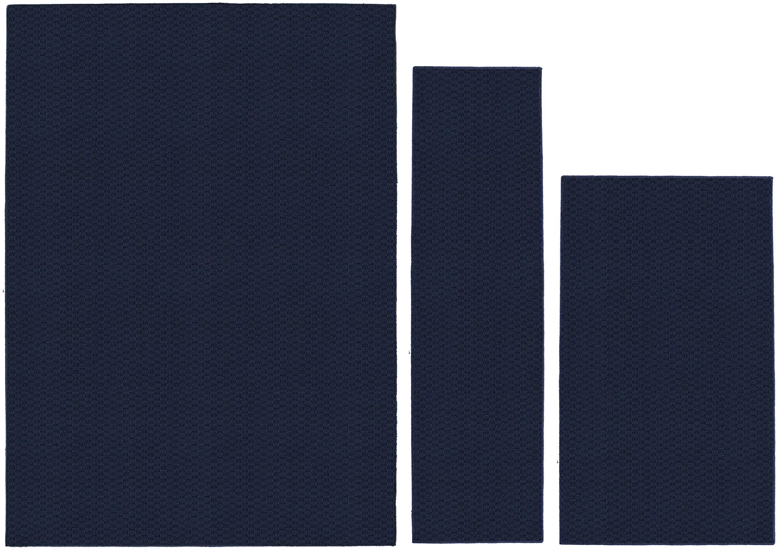Garland Rug Town Square Navy 3 Piece Stain Resistant Area Rug Set (5x7, 3x4, 2x5)