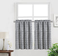 Shunjie.Home Kitchen Curtains 24 Inch Cafe Curtain Tiers Boho Linen Textured Short Curtains For Bathroom Farmhouse Small Window
