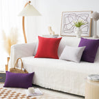 Home Brilliant Burgundy Throw Pillow Covers 26 X 26 Linen Decorative Euro Sham Red Pillow Cover For Couch Sofa Patio, 26X26 Inch