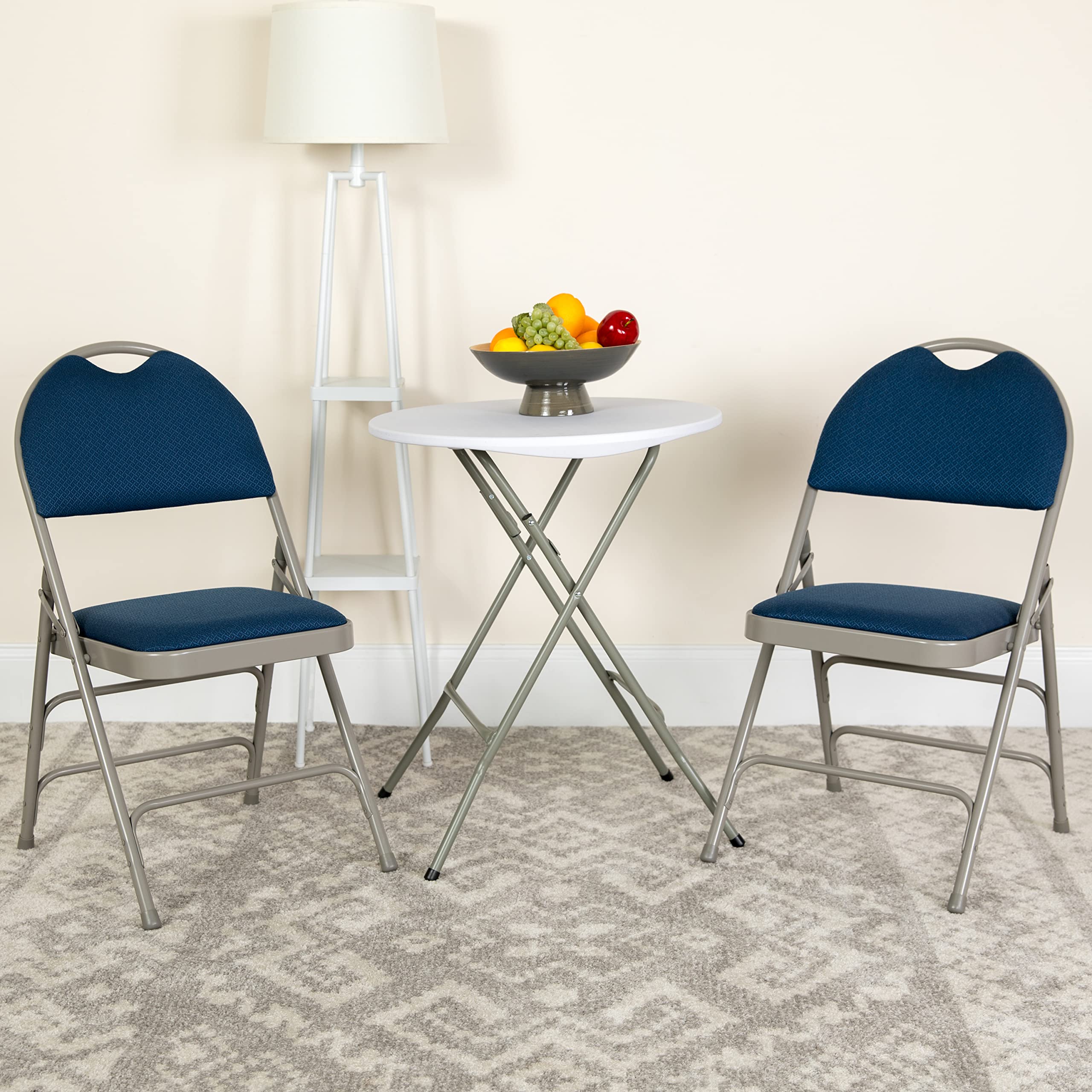 Hercules Series Folding Chair [Set Of 2] Finish: Navy