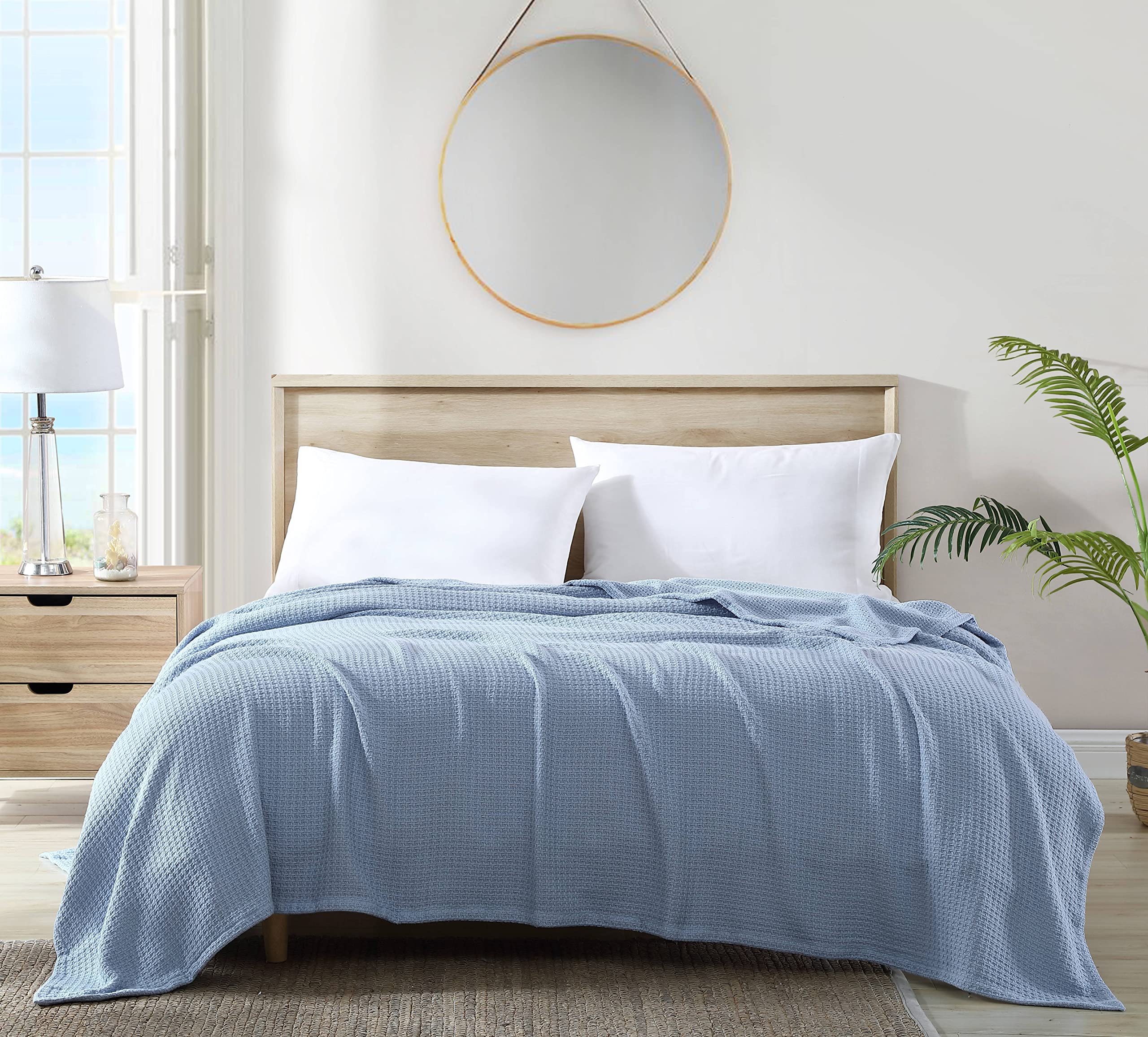 Tommy Bahama - King Blanket, Soft Cotton Bedding, Medium Weight Home Decor For All Seasons (Bahama Coast Blue, King)