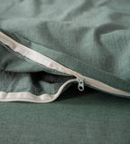F.Y.Dreams 100% Washed Cotton Duvet Cover For Weighted Blanket 48X72 Inches With 8 Ties, Zipper On Long Side/Grass Green/Just Du