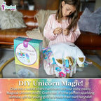 Pinwheel Crafts Unicorn Pillow Kit - DIY No Sewing Craft for Kids, Pink, Model PW0008b, Ages 6-12, Perfect Gift for Girls