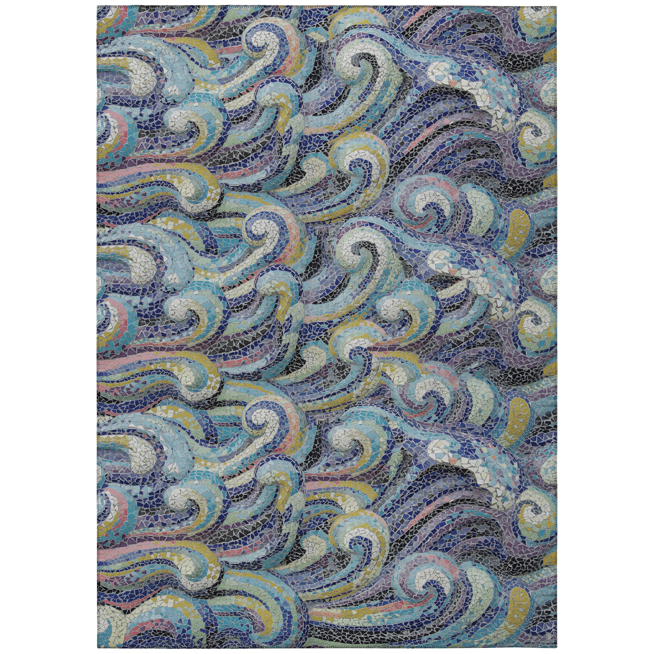 Addison Rugs Surfside Asr44 Stormy 9' X 12' Indoor Outdoor Rug, Easy Clean, Machine Washable, Non Shedding, Bedroom, Living Room, Dining Room, Kitchen, Patio Rug