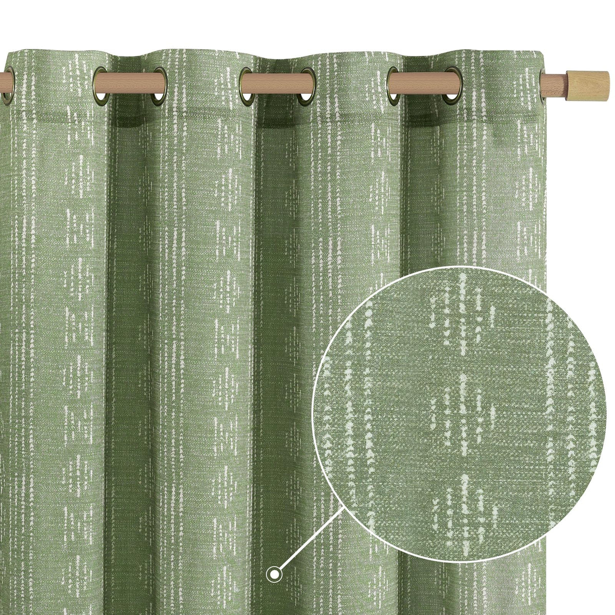 Jinchan Boho Curtains Linen Curtains For Living Room Farmhouse Sage Green Curtains 84 Inch Length For Bedroom Semi Sheer Drapes