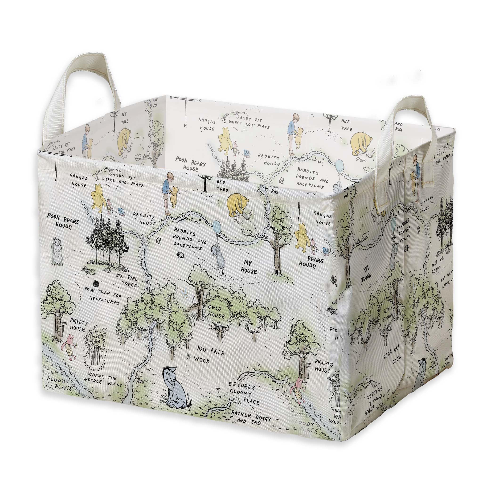 ZsaTuiy Winnie Nursery Baby Stuff, Winnie Storage Basket, Winnie Nursery Storage Baske Storage Basket With A Waterproof PE Coati