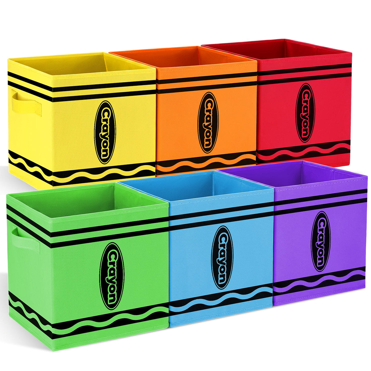 Erogeen 6 Pcs 11 Inch Fabric Storage Bins Classroom Back to School Supplies