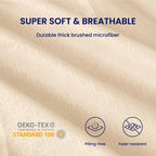 Sleep Zone 3 Pieces Sheet & Pillowcase Sets, Luxury Embossed Sheets Set For Kids, Deep Pocket 16',Super Soft, Wrinkle Free, Fade Resistant, Easy Care (Beige-Four Leaf Clove, Twin)