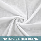 Koufall 102 Inches Long Curtains,White Sheer Linen Semi Light Filtering Boho Style Country Farmhouse Custom Curtains With Design