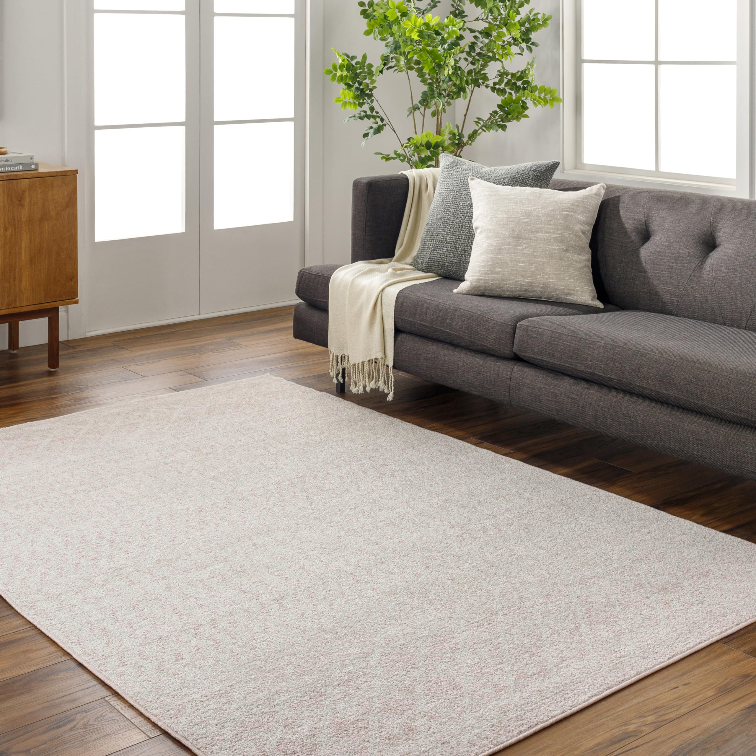 Livabliss Chester Boho Moroccan Area Rug,2' x 3',Blush/Light Gray