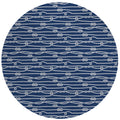 Addison Rugs Harpswell Ahp37 Blue 8' X 8' Indoor Outdoor Round Rug, Easy Clean, Machine Washable, Non Shedding, Bedroom, Living Room, Dining Room, Kitchen, Patio Rug