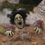 Fun Express 10' X 25' Clawing Zombie Groundbreaker With Led Eyes Halloween Decoration, Animated Halloween Outdoor Yard Decorations